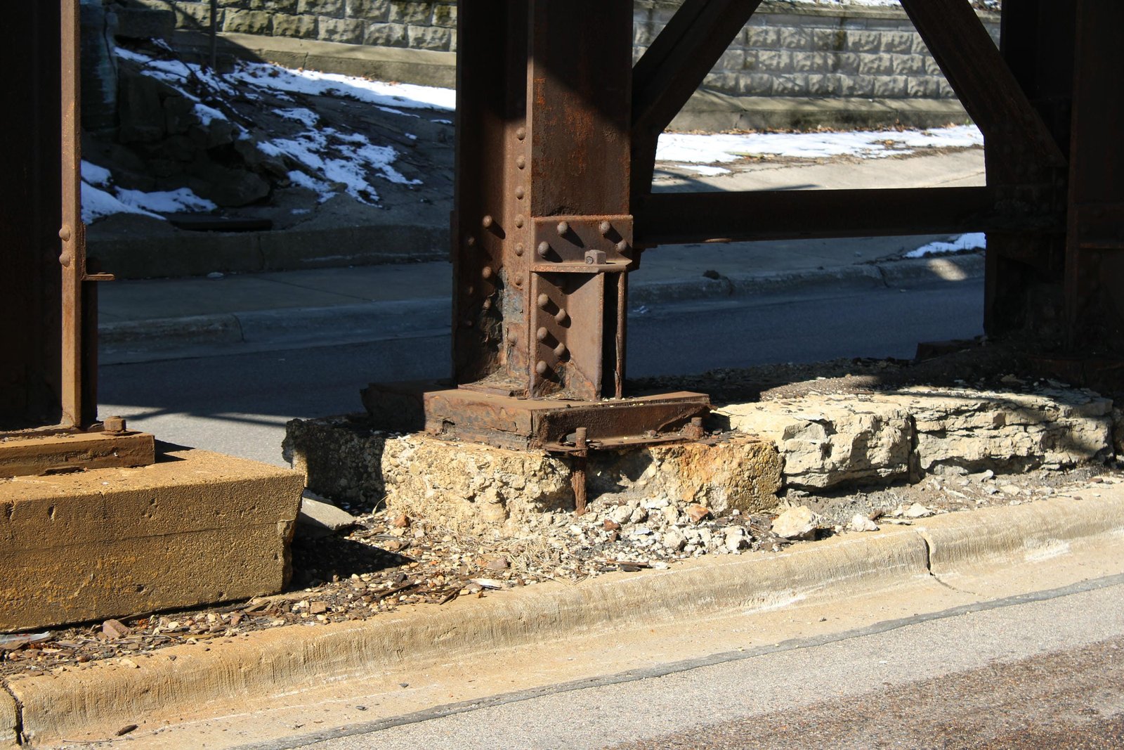 Tower footing, west track